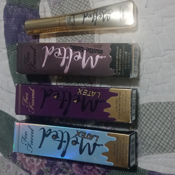 Bnwt 4 too faced melted latex liquified high shine lipstick set - Picture 2 of 10